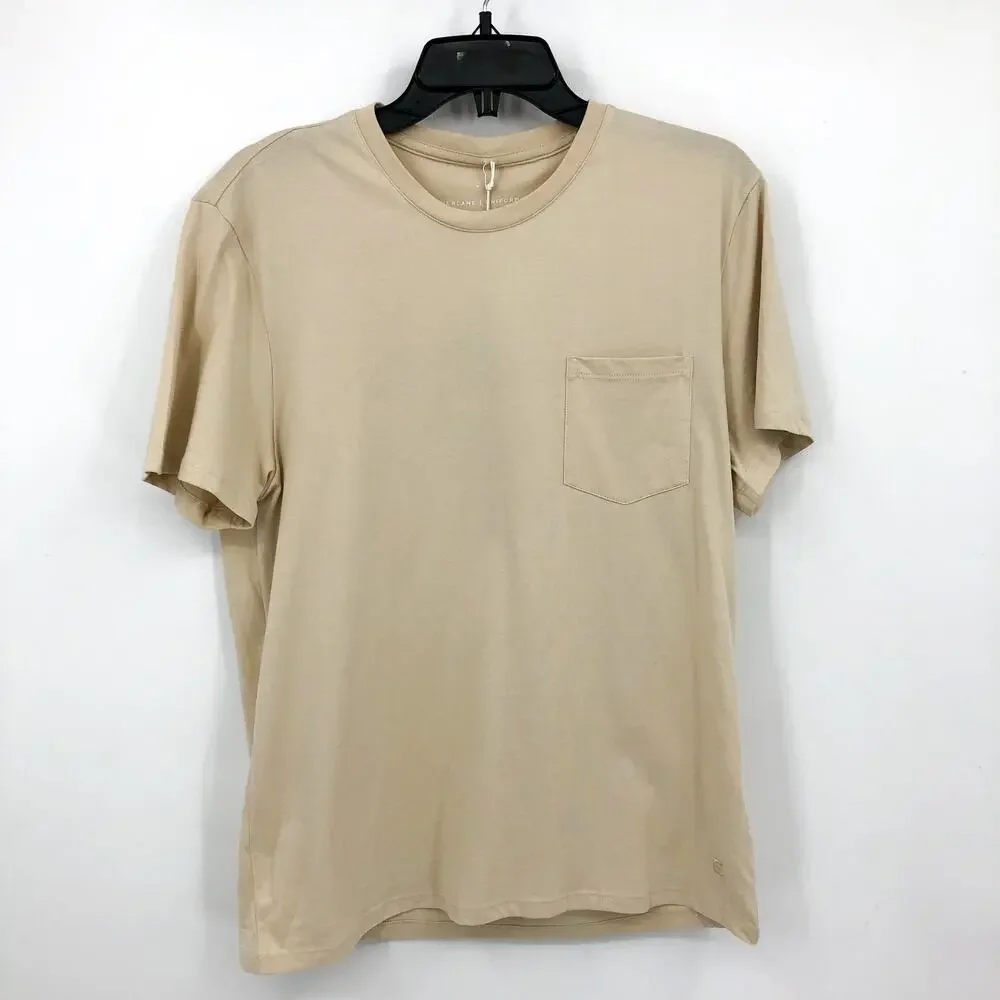 EVERLANE Uniform Men's Organic Cotton Pocket Tee Medium Tan Plain Khaki NWT - Picture 4 of 13